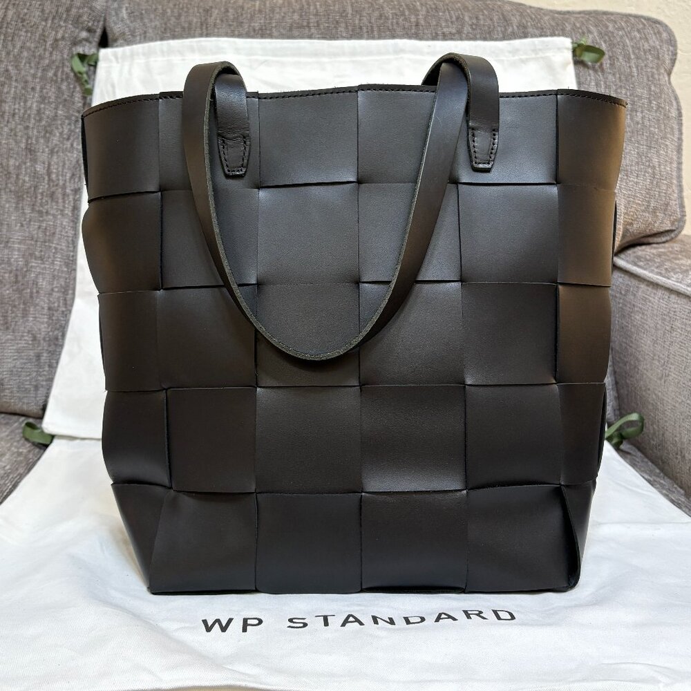 WP Standard Woven Leather Tote - Black